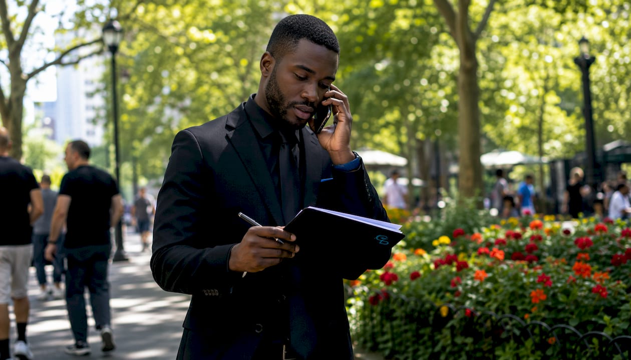 Claims advocate handling client support call