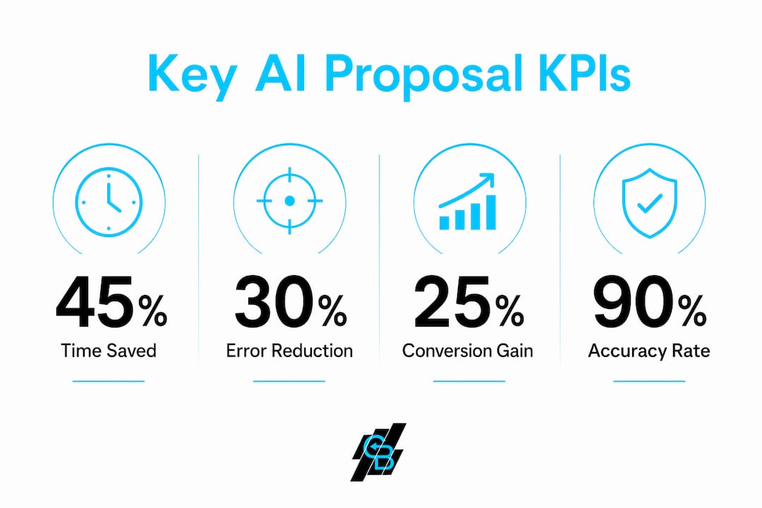 Infographic displaying AI proposal management KPIs