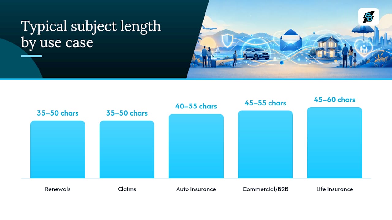 Diagram comparing insurance email use cases by audience and tone