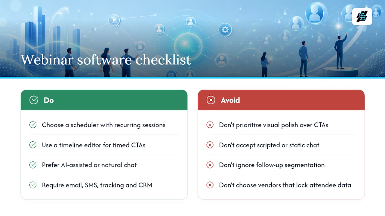 Core Features to Look for in Webinar Software — overview diagram