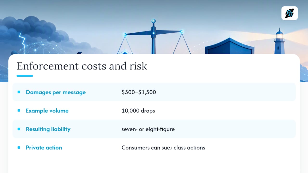 What Enforcement Actually Costs: Damages and Real-World Risk — overview diagram
