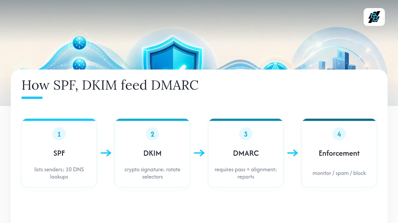 SPF DKIM DMARC authentication flow