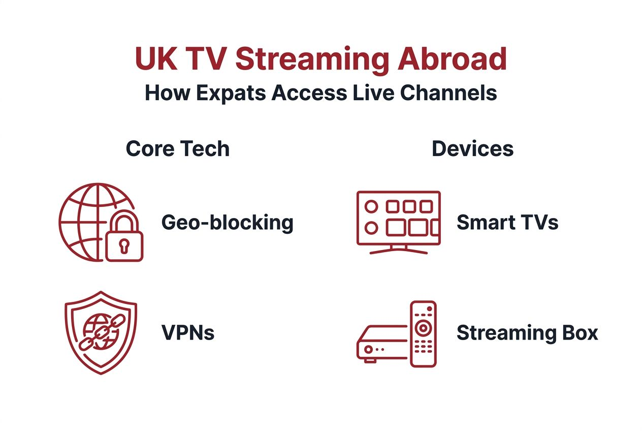 Infographic explaining UK TV streaming for expats