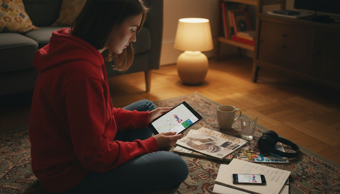 Woman setting up VPN for UK sports