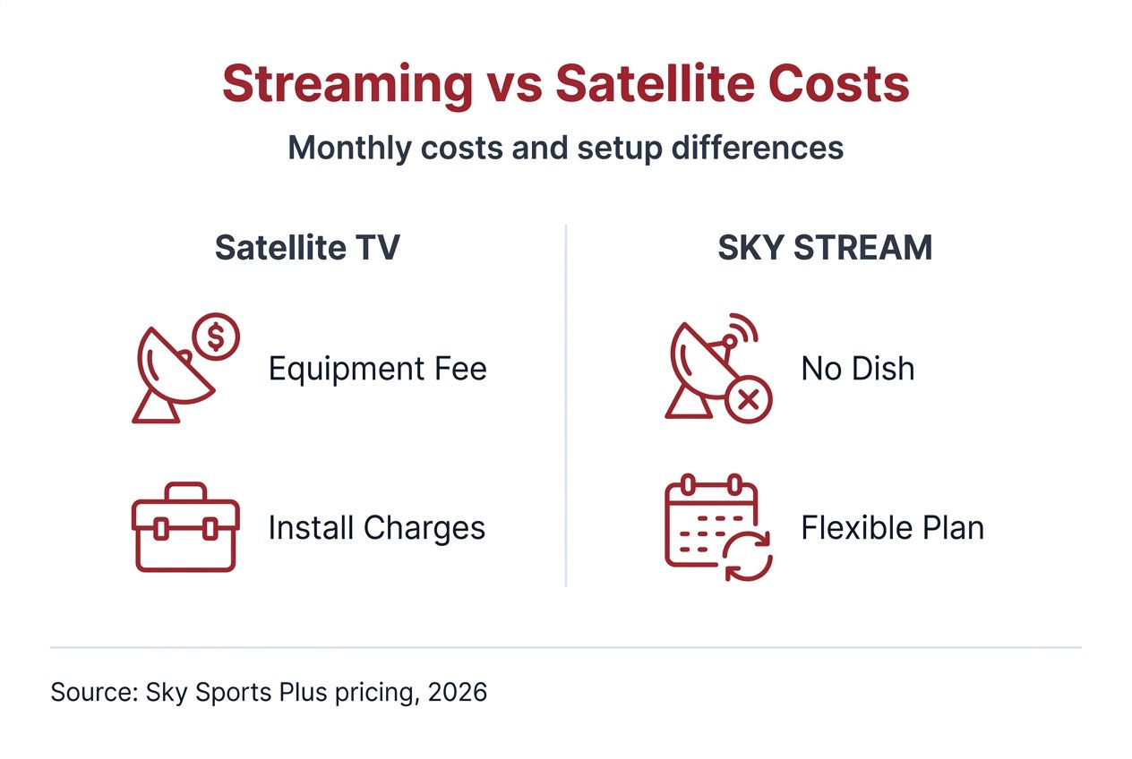 Infographic comparing streaming and satellite TV costs