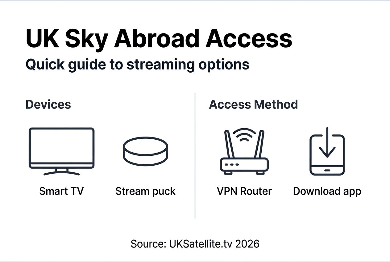 Infographic comparing Sky viewing options without satellite