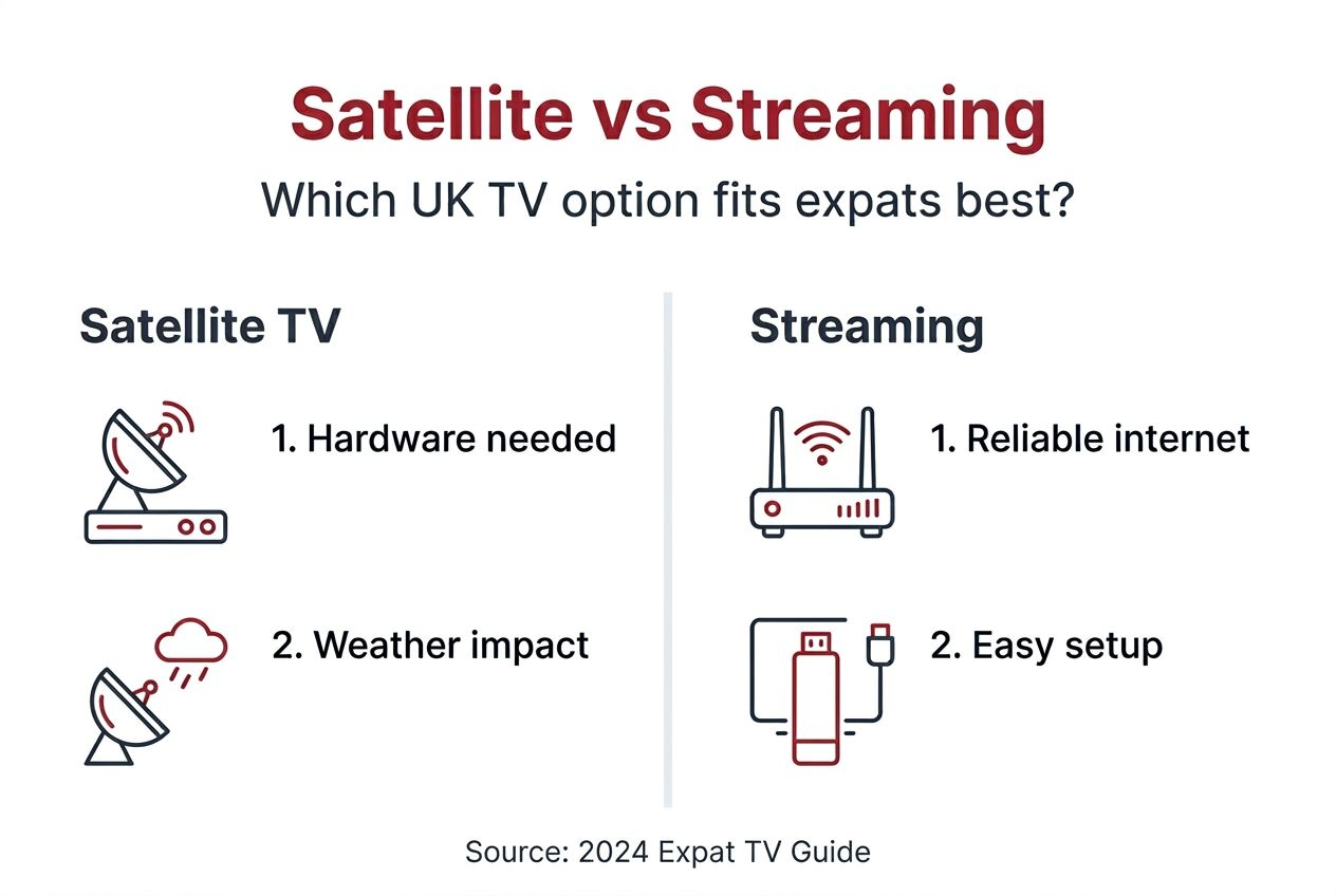 Infographic comparing satellite TV and streaming