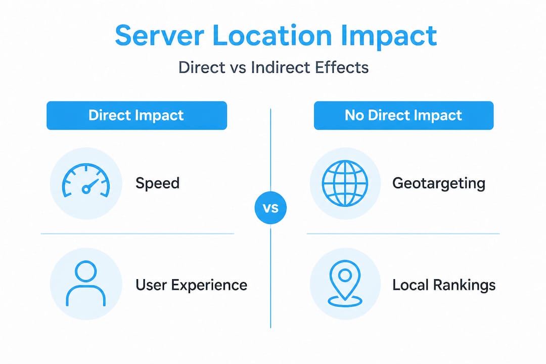 Infographic comparing direct and indirect server location impacts