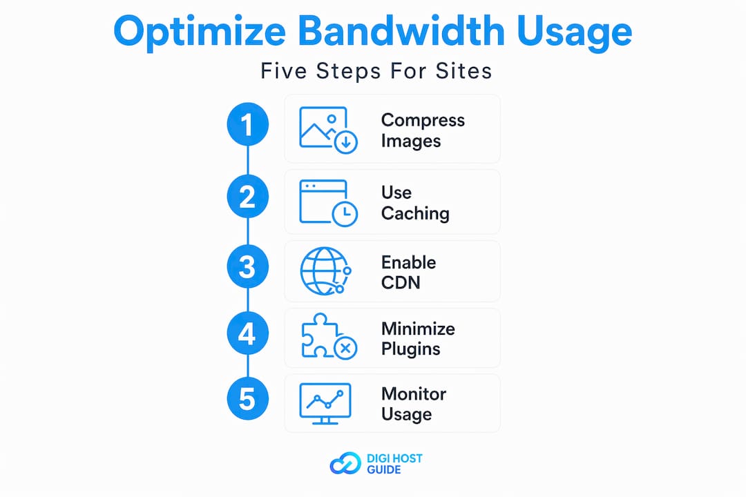 Infographic showing steps to optimize bandwidth