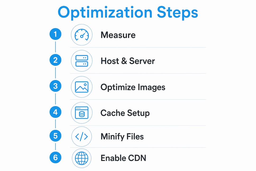 Infographic showing WordPress optimization steps