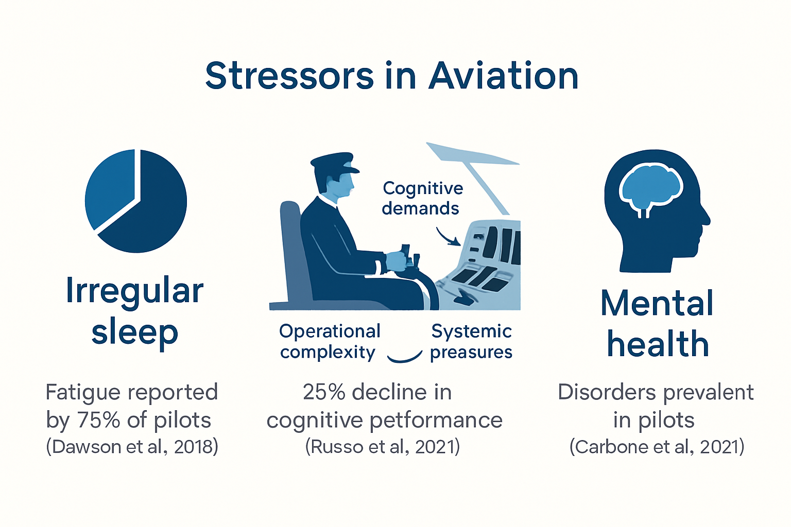 Infographic of aviation stress factors and impacts