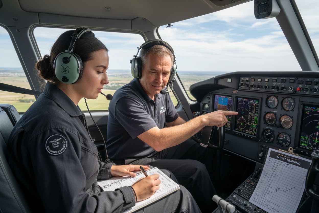 flight instruction progress cockpit