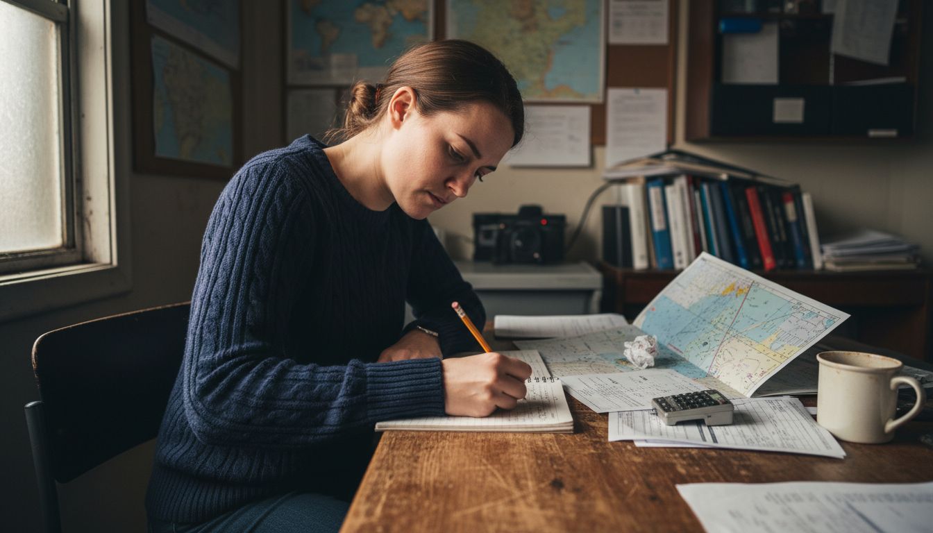 Pilot writes fuel calculations preflight