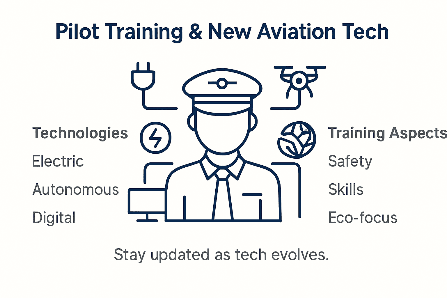 Infographic showing pilot training technology summary