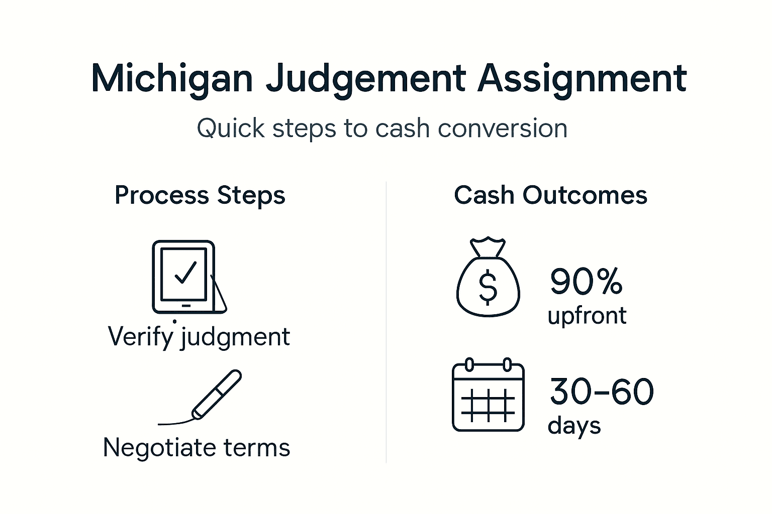 Infographic showing Michigan judgment assignment steps