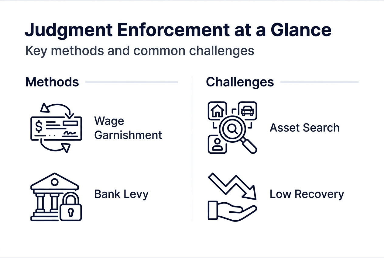 Infographic of civil judgment enforcement methods