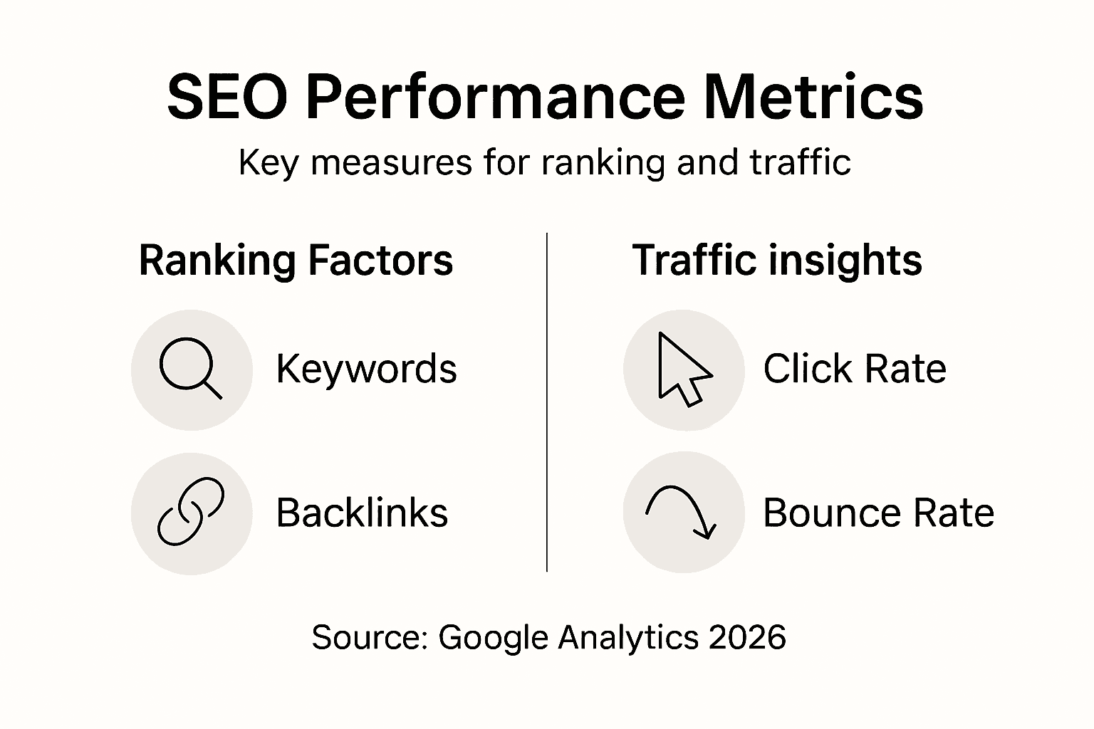 Infographic showing SEO metrics overview