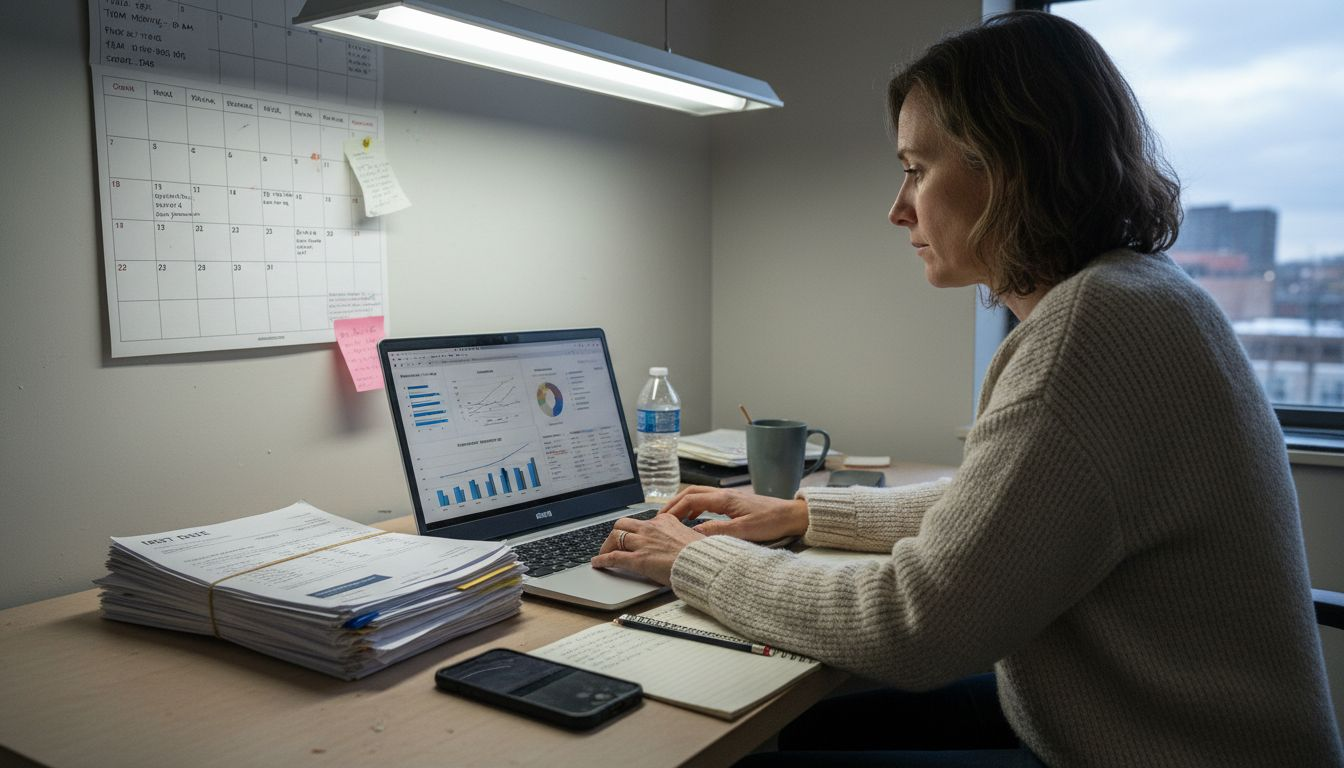 Business owner auditing website performance