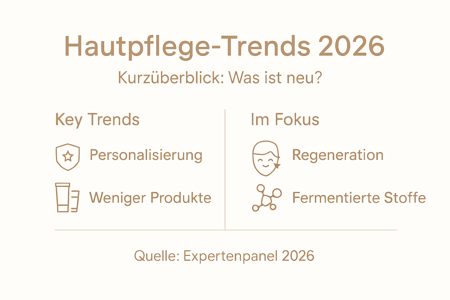 The infographic shows the most exciting skincare trends for 2026 at a glance.