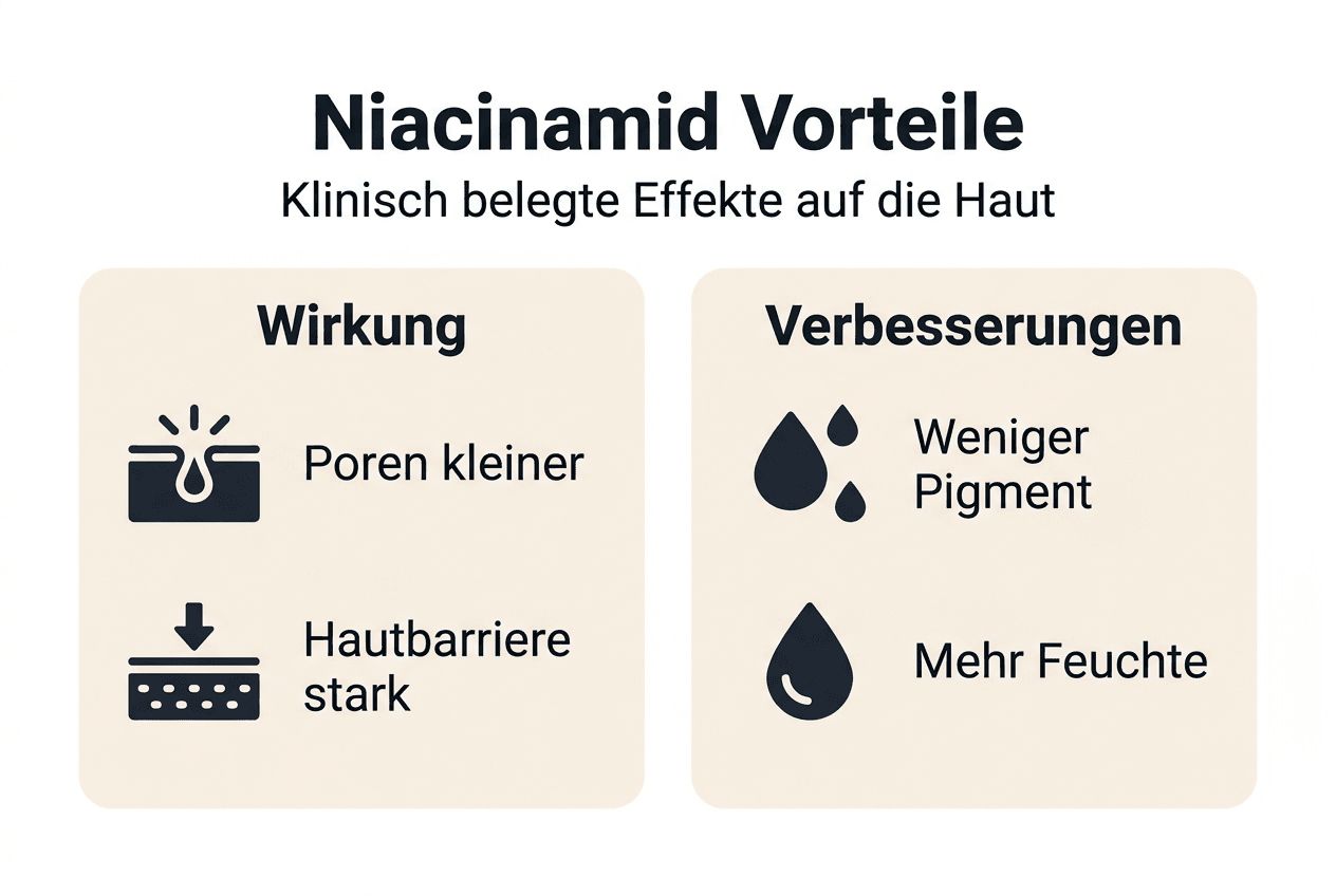 Infografik: Die positiven Effekte von Niacinamid auf die Haut