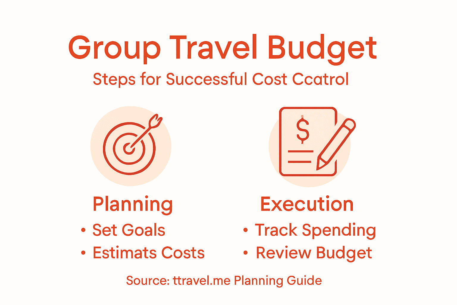 Infographic of group travel budgeting steps