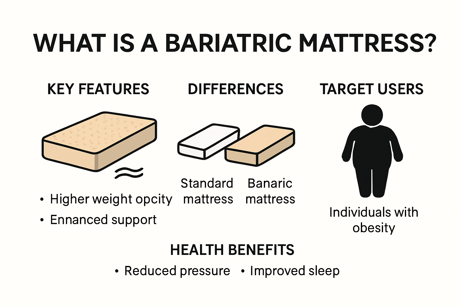 Comparison and features of bariatric mattresses infographic