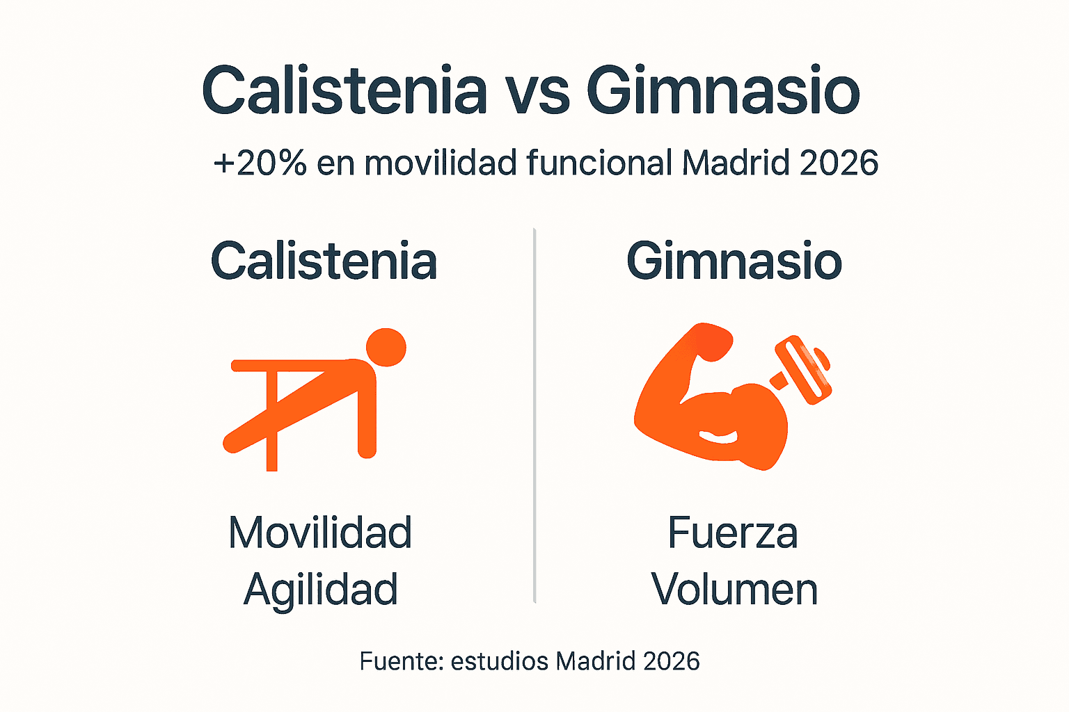 Infografía: principales beneficios de la calistenia y el entrenamiento en gimnasio