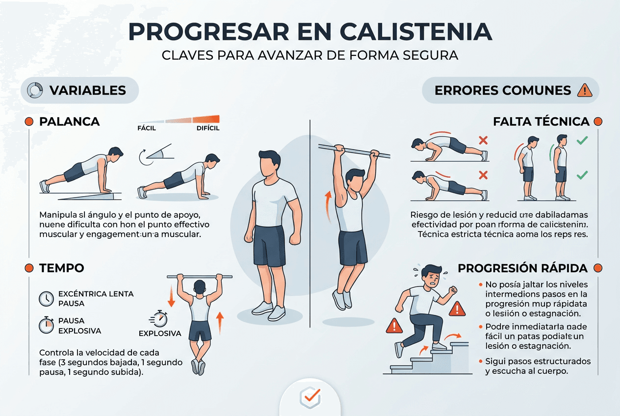 Guía visual para avanzar de forma segura en calistenia