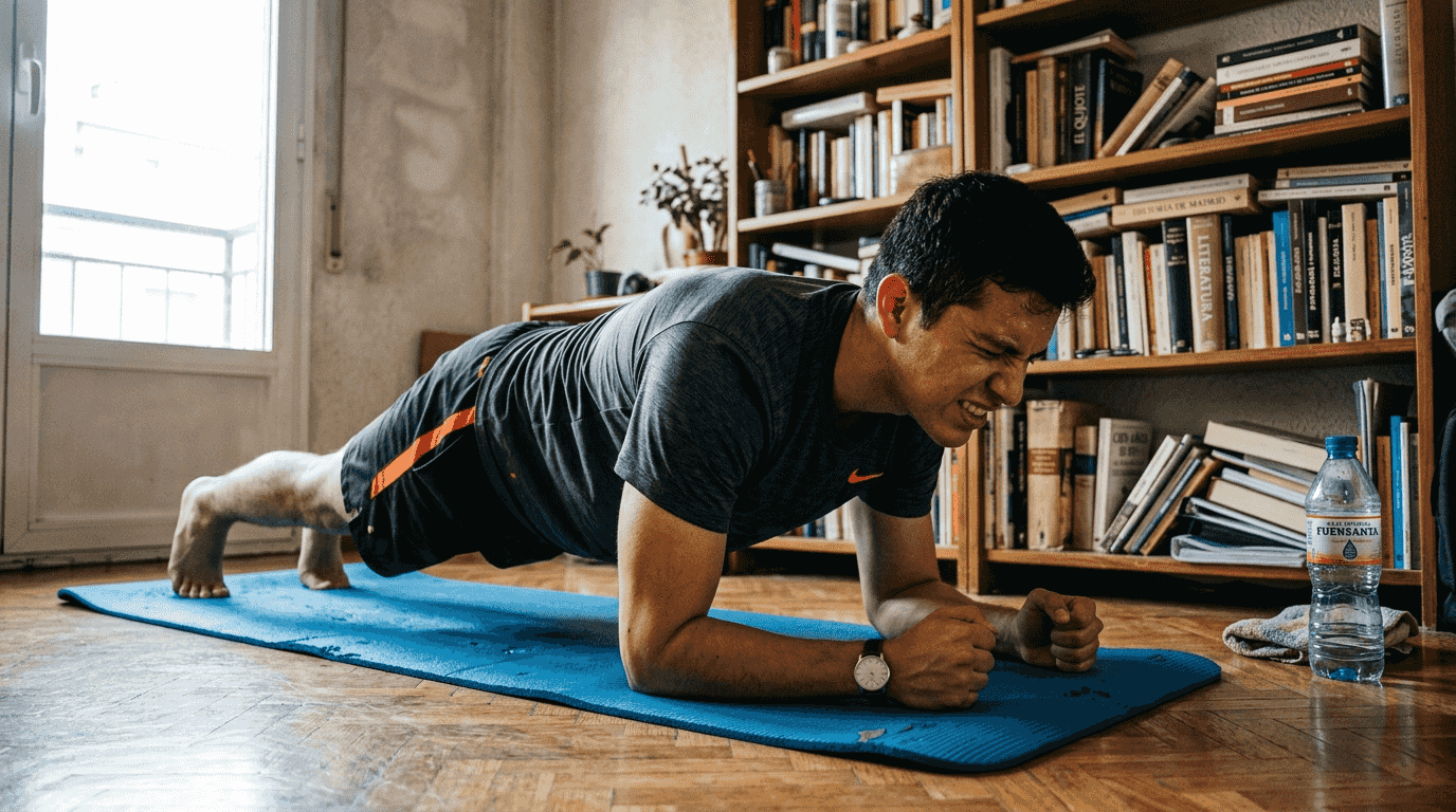 Cómo llevar tu entrenamiento avanzado de plancha en espacios reducidos