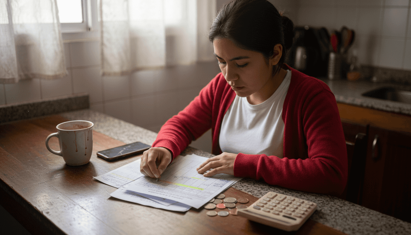 Chico revisando cuánto ha conseguido ahorrar este mes