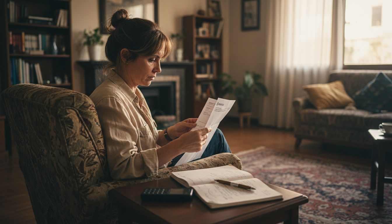 Mujer gestionando sus inversiones desde la comodidad de su hogar
