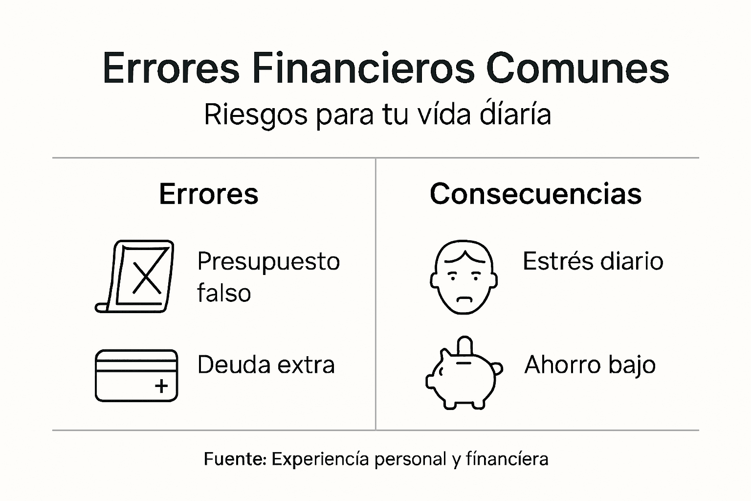 Infografía: los errores financieros más habituales y los riesgos que debes evitar