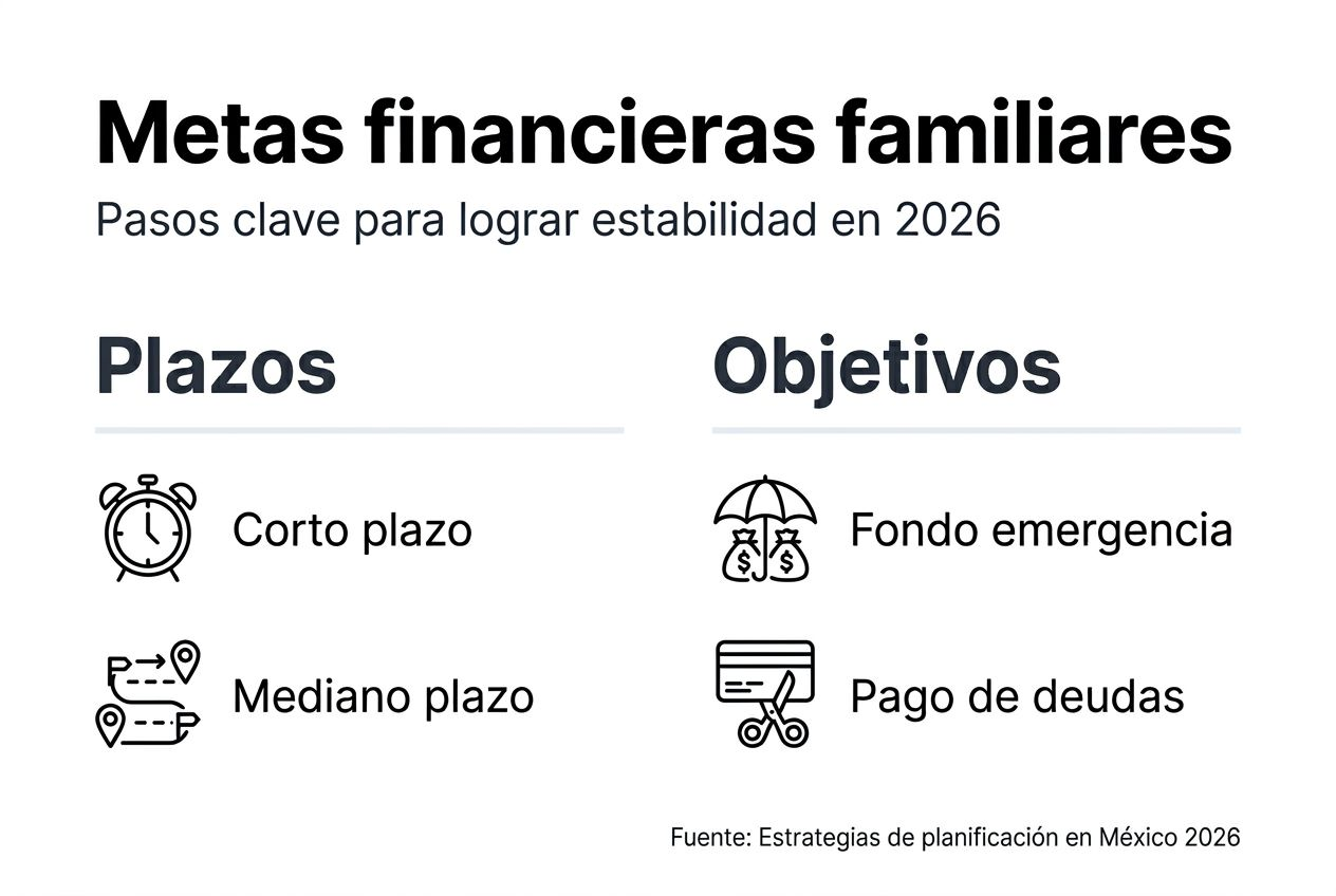 Guía visual para establecer objetivos financieros en familia