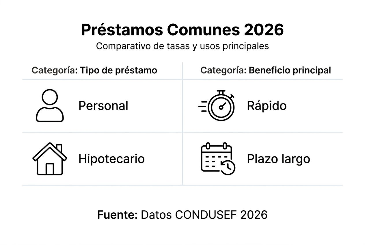 Conoce las diferencias entre los principales tipos de créditos que se ofrecen en México con esta infografía comparativa.