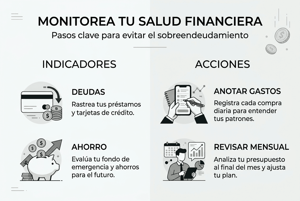 Infografía con los pasos esenciales para llevar un buen control de tus finanzas