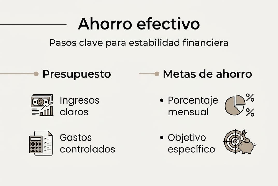 Infografía: pasos esenciales para ahorrar dinero de forma efectiva