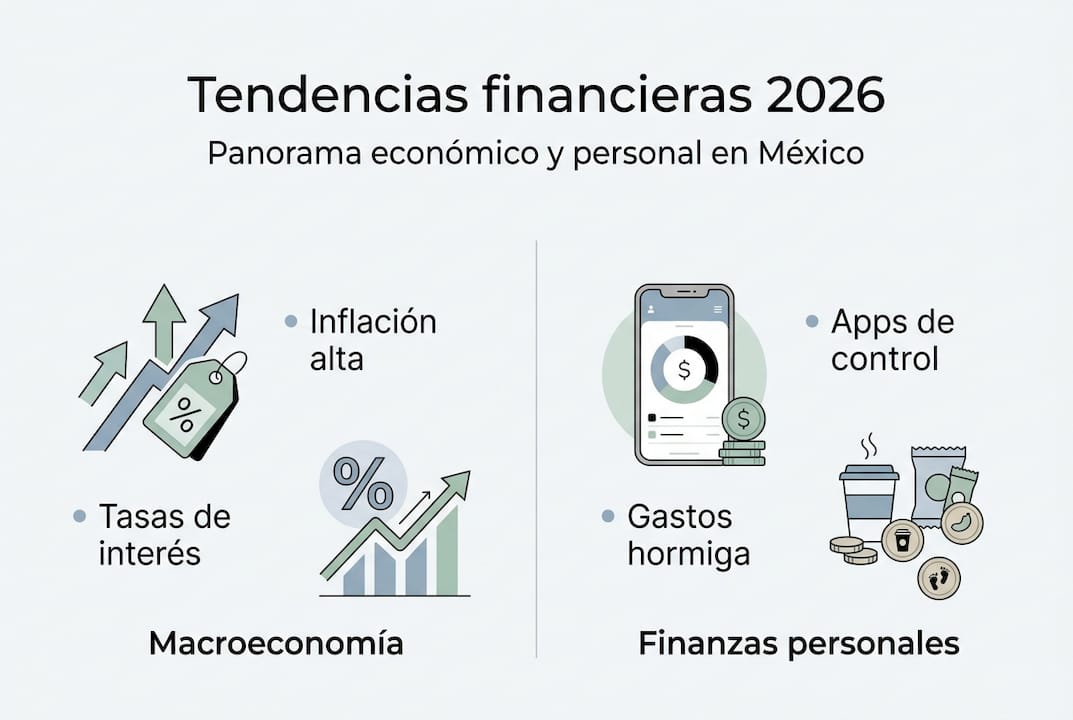 Panorama de las tendencias financieras en México para 2026 en una sola infografía