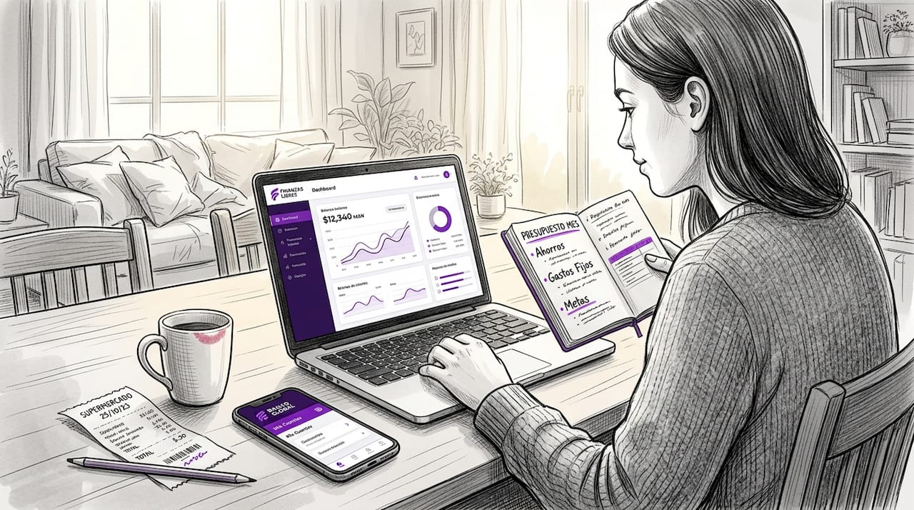 Mujer organizando y diferenciando sus cuentas personales de las de su emprendimiento