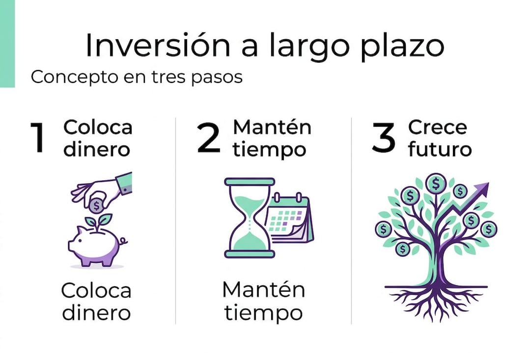 Gráfico ilustrativo sobre cómo invertir a largo plazo