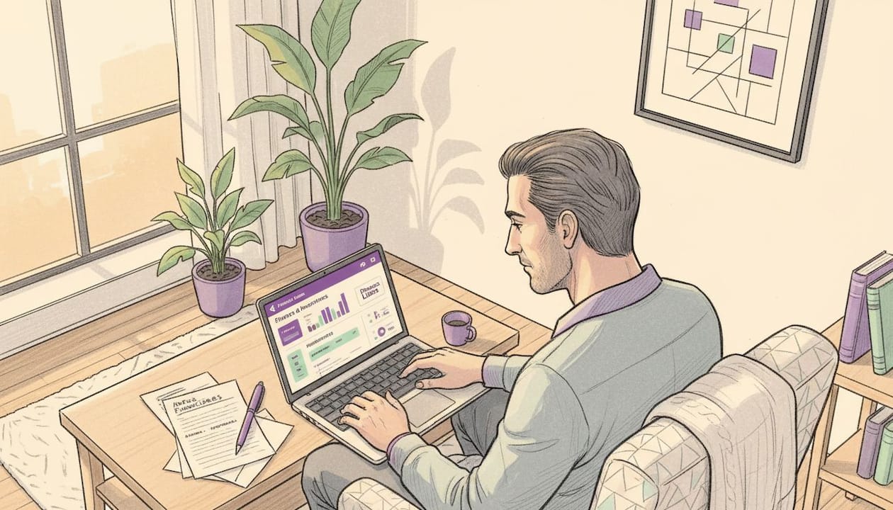 Un hombre analiza sus opciones de inversión para asegurar su futuro y aumentar sus ahorros personales.