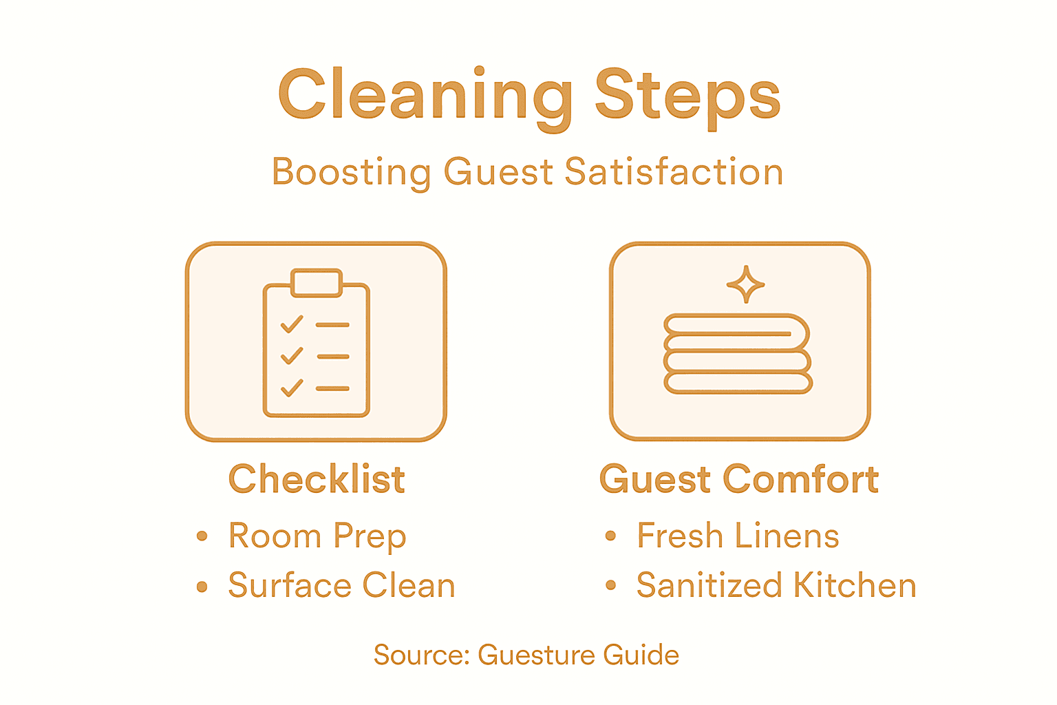 Infographic cleaning steps for guest satisfaction