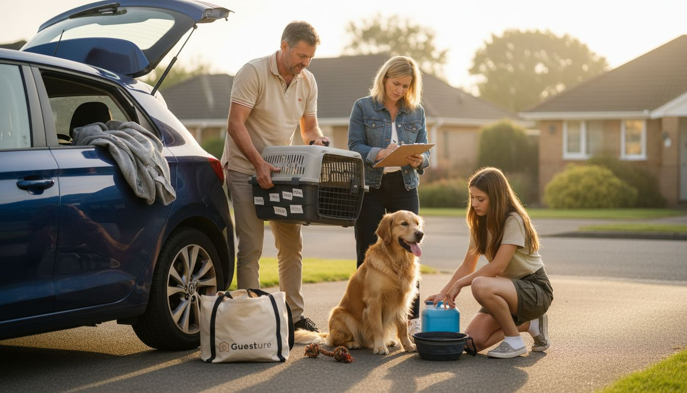 Family packing for pet-friendly UK trip