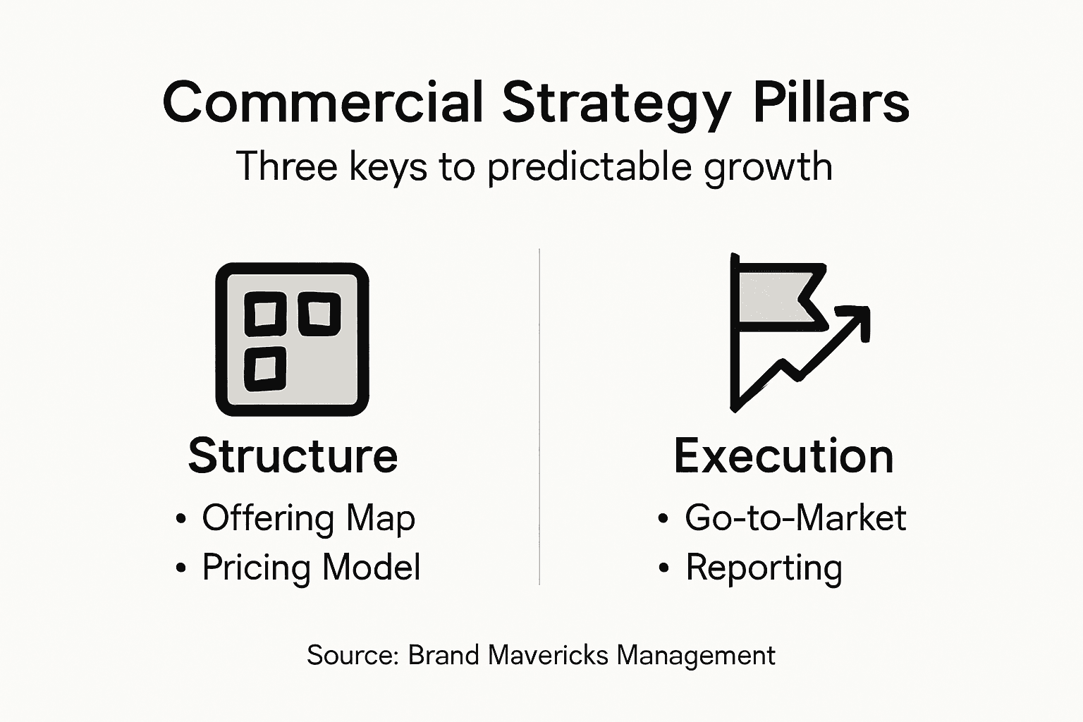 Infographic of commercial strategy pillars