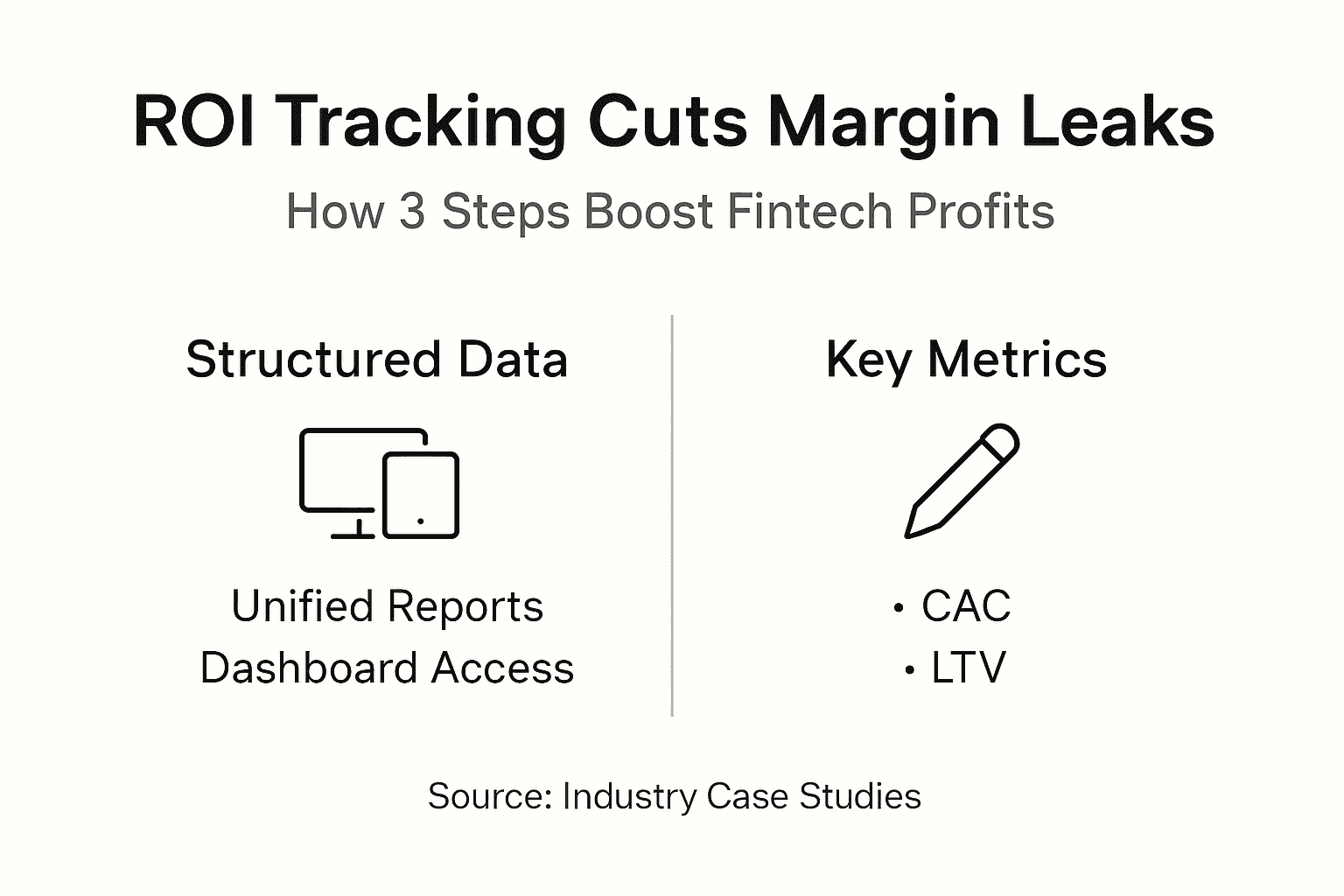 Infographic on ROI steps and key metrics