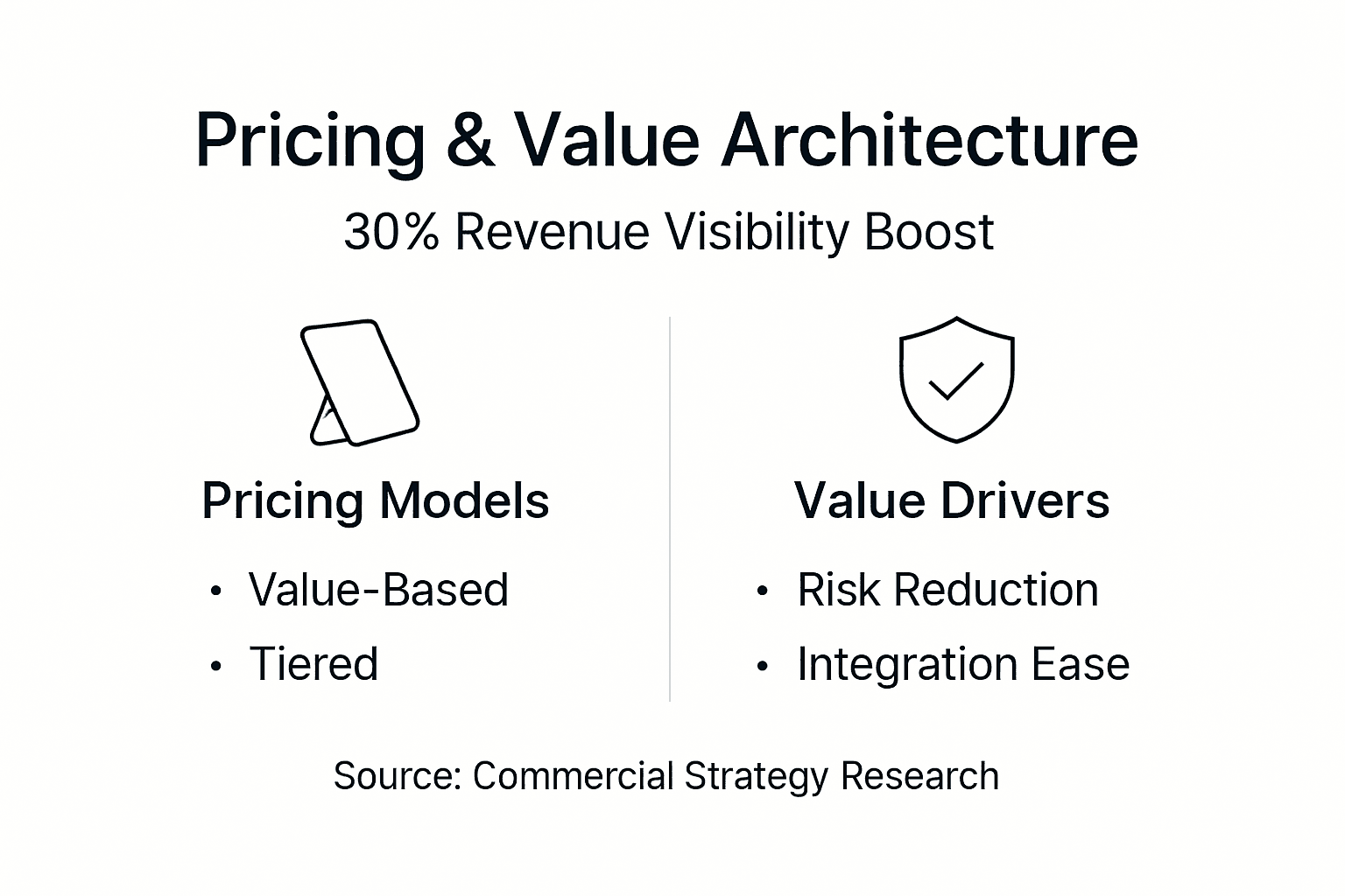 Infographic showing pricing models and value drivers