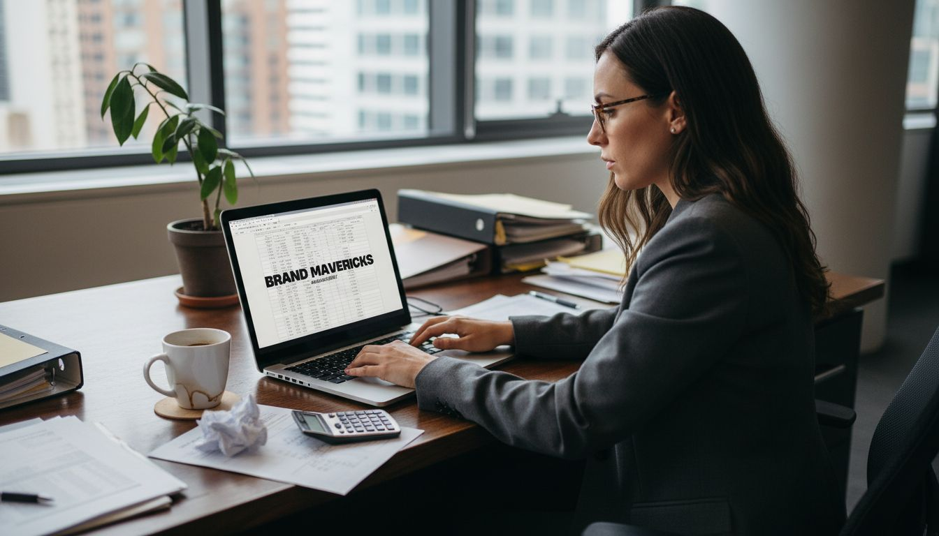 Manager working on pricing strategy at desk