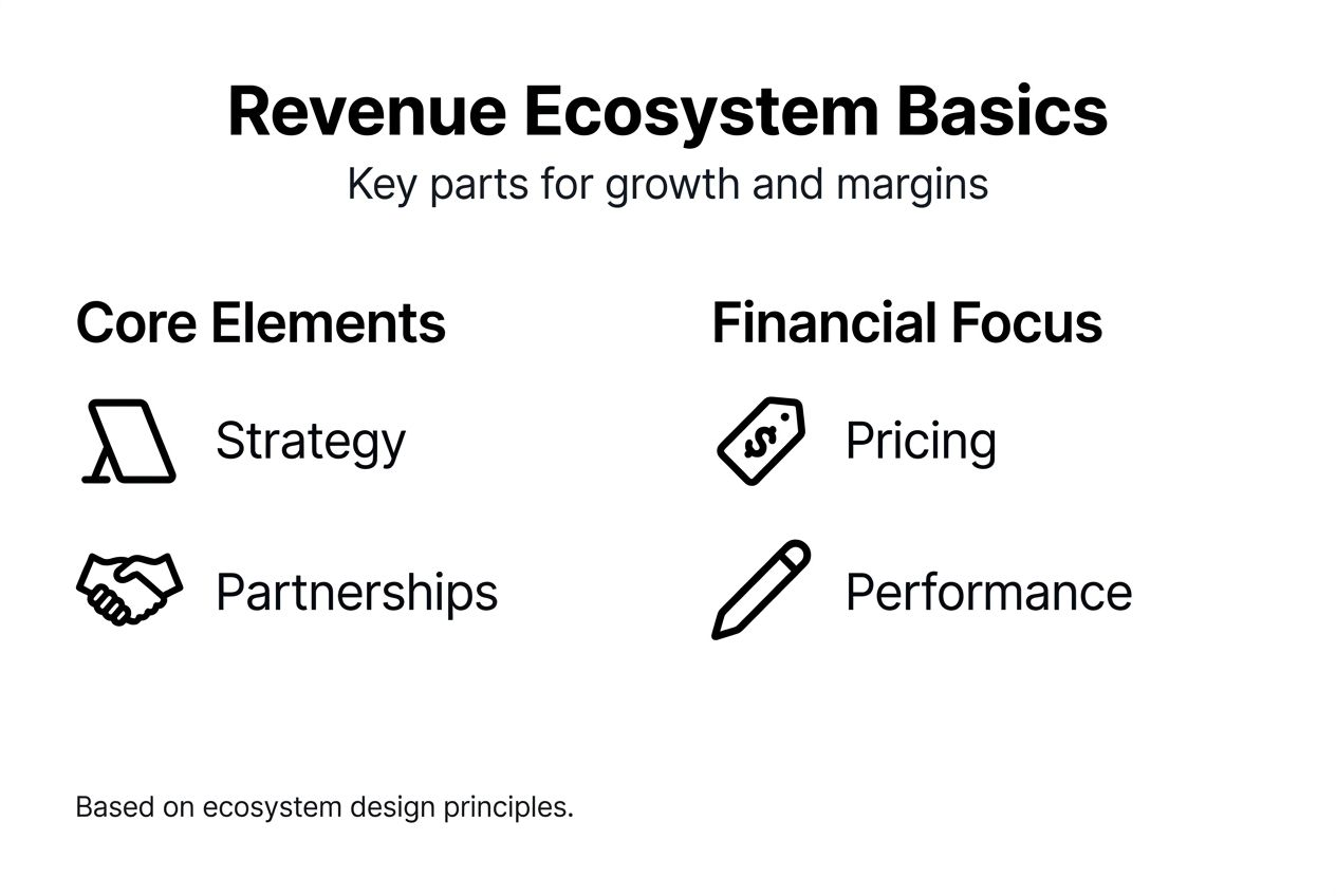 Infographic showing core revenue ecosystem elements