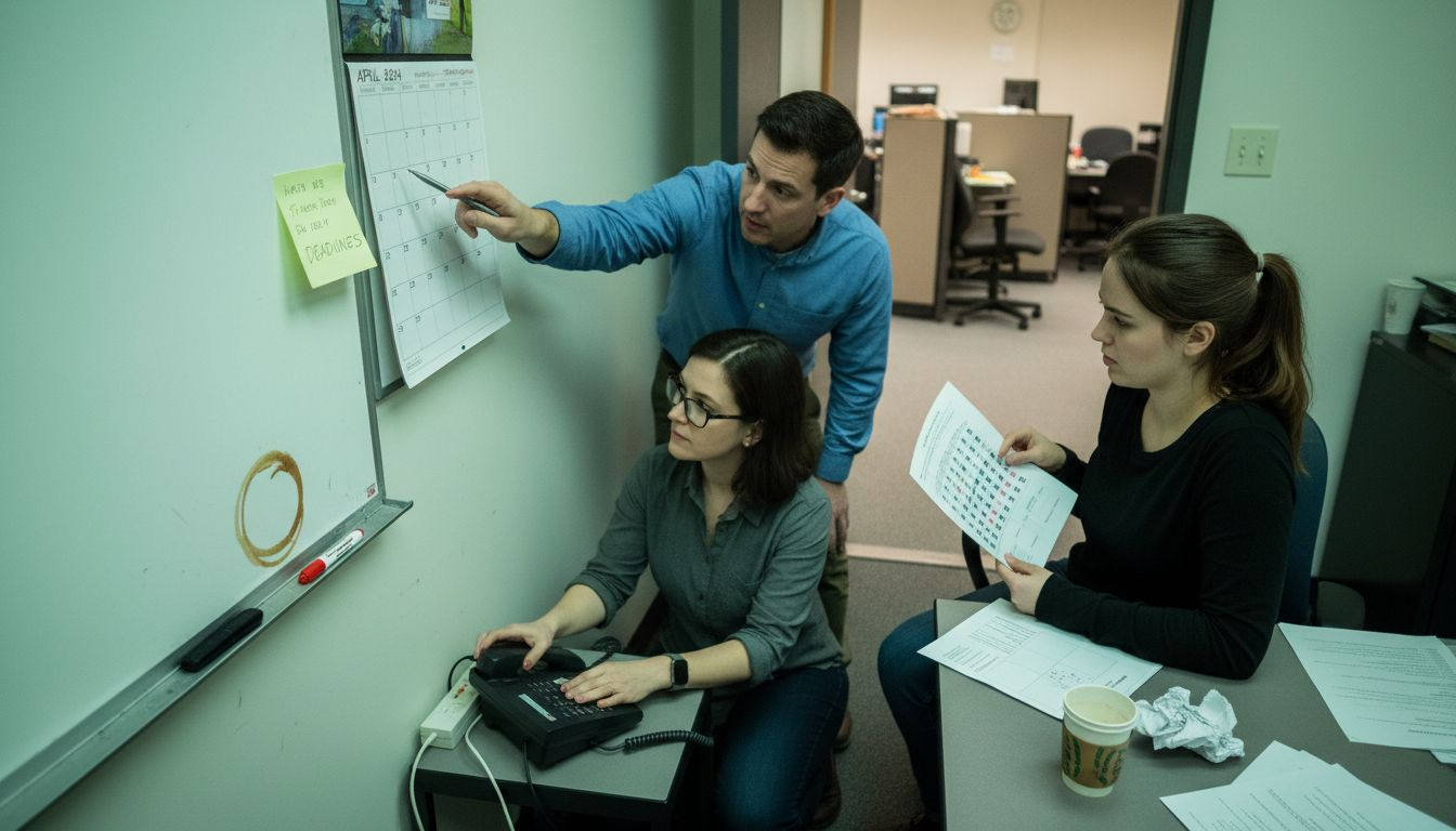 Coworkers adapt escape room strategy together