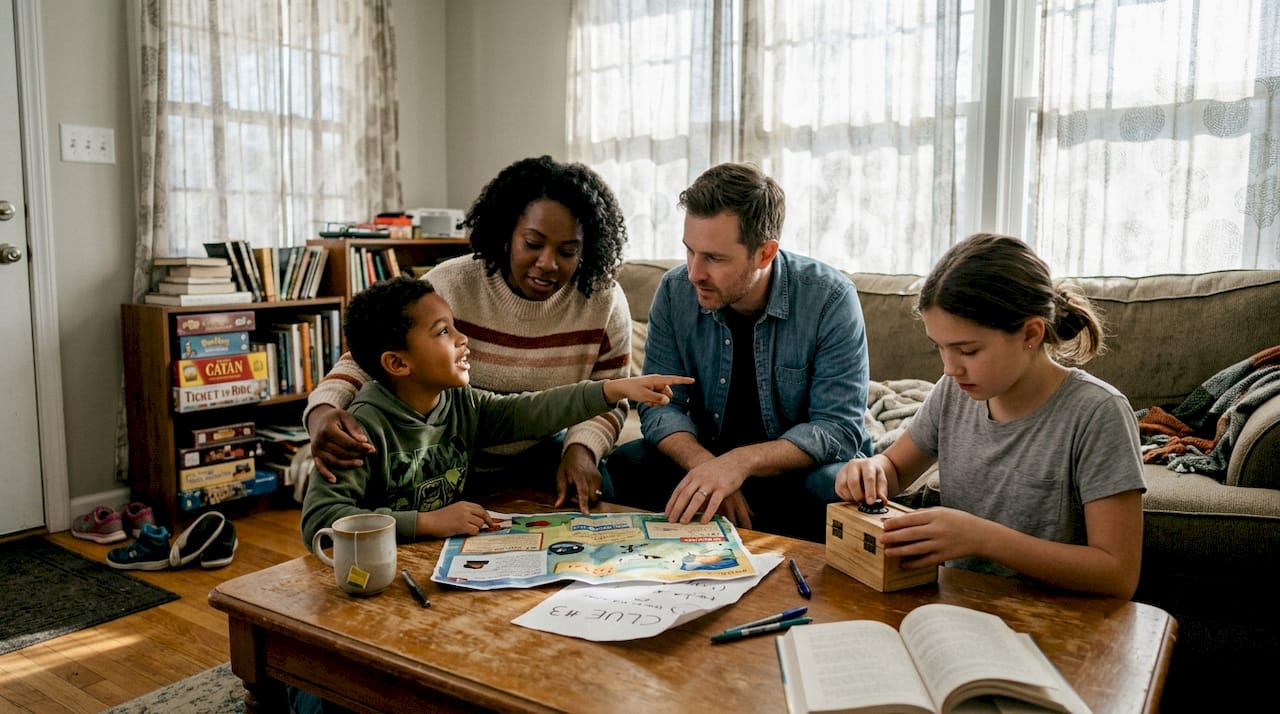 Family planning escape room activity at home
