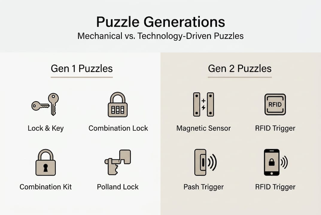 Infographic comparing Gen 1 and Gen 2 puzzles